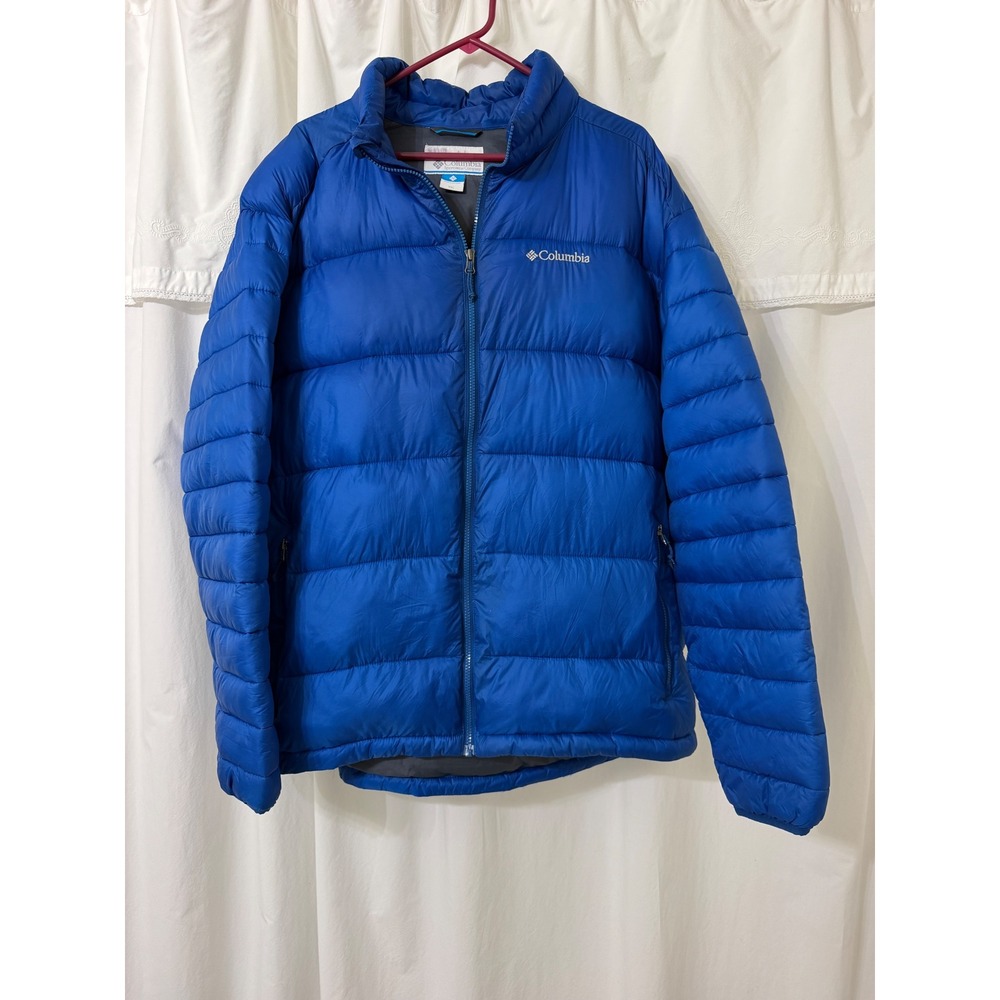 Columbia Mens XXL Royal Blue Lightweight Puffer Jacket Full Zip Quilted Coat